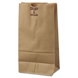 6# Paper Bag, 50-lb Base Weight, Brown Kraft, 6 x 3-5/8 x 11-1/16, 500-Bundle