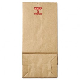 5# Paper Bag, 50-Pound Base, Brown Kraft, 5-1/4 x 3-7/16 x 10-15/16, 500-Bundle