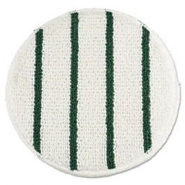 Low Profile Scrub-Strip Carpet Bonnet, Carpet,19", White/Green