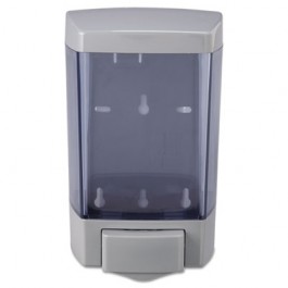 Plastic Soap Dispenser, 46-oz, 5-1/2w x 4-1/4d x 8-1/2h, Transparent Gray