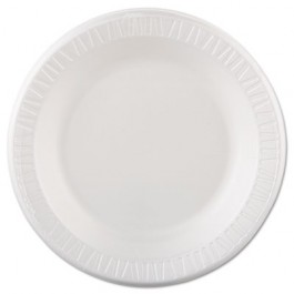 Laminated Foam Dinnerware, Plate, 10 1/4" dia, White, 125/Pack, 4 Packs/Case