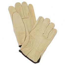 Unlined Pigskin Driver Gloves, Cream, Large