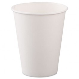Polycoated Hot Paper Cups, 8 oz., White, 50/Bag