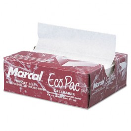 Eco-Pac Natural Interfolded Dry Waxed Paper Sheets, 6 x 10 3/4, White, 500/Pack