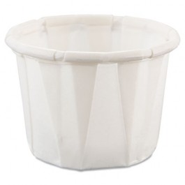 Treated Paper Souffl� Portion Cups, 1/2 oz., White, 250/Bag