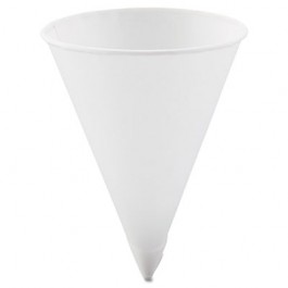 Cone Water Cups, Paper, 4.25 oz, Rolled Rim, White