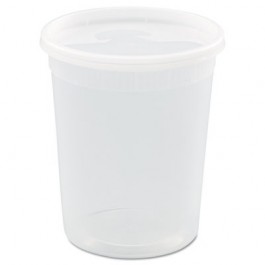 DELItainers Microwavable Cont., Clear, 32 oz, 4.55"dia x 5.55"h, 240/Carton