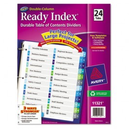 Ready Index Two-Column Table of Contents Divider, Title: 1-24, Multi, Letter