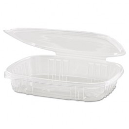 Shallow Clear Hinged Deli Container, Plastic, 16 oz, 7-1/4 x 6-2/5 x 1, 100/Bag