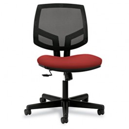 Volt Series Mesh Back Task Chair with Synchro-Tilt, Crimson Fabric