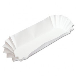 Fluted Hot Dog Trays, 6w x 2d x 2h, White