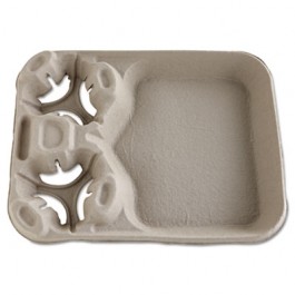 StrongHolder Molded Fiber Cup/Food Trays, 8-44oz, 2-Cup Capacity
