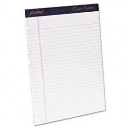 Gold Fibre Writing Pads, Legal/Wide Rule, Ltr, White, 4 50-Sheet Pads/Pack