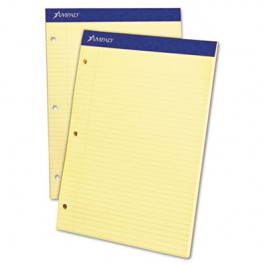 Evidence Pad, Dual College/Med Ruled, 8-1/2 x 11-3/4, Canary, 100 Sheets