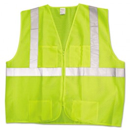 JACKSON SAFETY ANSI Class 2 Deluxe Safety Vest, XL/XXL, Lime/Silver