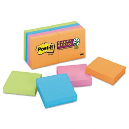 Pads in Electric Glow Colors, Ninety 2 x 2 Sheets, 8 Pads/Pack