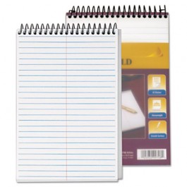 Docket Gold Spiral Steno Book, Gregg Rule, 6 x 9, White, 100 Sheets/Pad