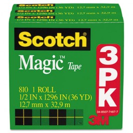 Magic Tape Refill, 1/2" x 1296", 3/Pack