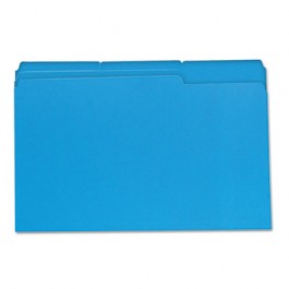 Colored File Folders, 1/3 Cut One-Ply Top Tab, Legal, Blue