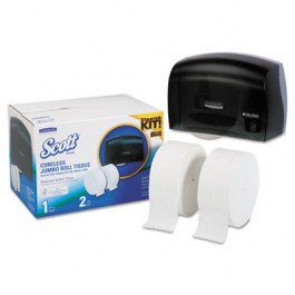 SCOTT Coreless JRT Bath Tissue Dispenser, 17.25"x11.81"x11.56", Smoke/White