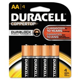 Coppertop Alkaline Batteries, AA, 4/Pack