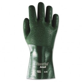 Snorkel Chemical-Resistant Gloves, Size 10, PVC/Nitrile/Nylon/Jersey, Green