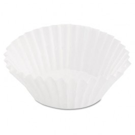 Paper Fluted Baking Mini Cups, Dry-Waxed, 3-1/2, White, 20/Pack