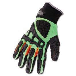 ProFlex? 925F(x) Dorsal Impact-Reducing Gloves, Black-Green-Orange, Large