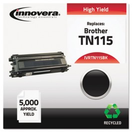 TN115BK Compatible, Remanufactured, TN115BK (TN115) Toner, 5000 Yield, Black