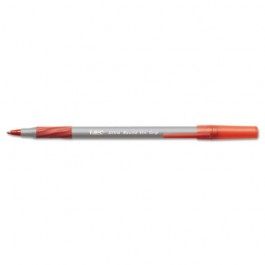 Ultra Round Stic Grip Ballpoint Stick Pen, Red Ink, Medium, Dozen