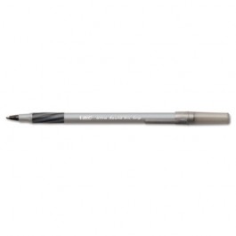 Ultra Round Stic Grip Ballpoint Stick Pen, Black Ink, Medium, Dozen
