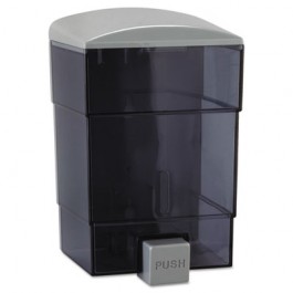 Deluxe Triad Soap Dispenser, 50 oz, 4-3/4w x 4-1/4d x 7-1/2h, Gray/Clear