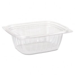 ClearPac Plastic Container with Lid, 5-7/8 x 4-7/8 x 2, Clear, 12 oz, 63/Bag