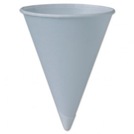 Bare Treated Paper Cone Water Cups, 6 oz., White