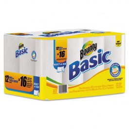 Basic Select-a-Size Paper Towels, 11 x 11, White, 103 Sheets/Roll, 12 Rolls/Pack