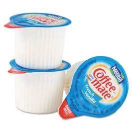 Liquid Coffee Creamer, French Vanilla Flavor .375 oz. Individual Mini Cups Packed In Serving Pack