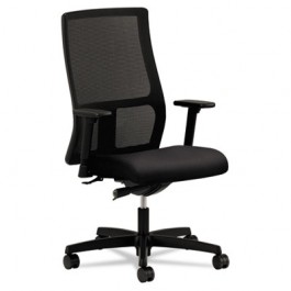 Ignition Series Mesh Mid-Back Work Chair, Black Fabric Upholstered Seat