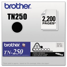 TN250 Toner, 2200 Page-Yield, Black