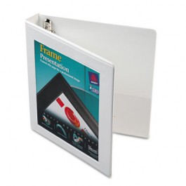 Framed View Binder With One Touch Locking EZD Rings, 1" Capacity, White