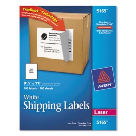 Shipping Labels with TrueBlock Technology, 8-1/2 x 11, White, 100/Box