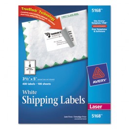 Shipping Labels with TrueBlock Technology, 3-1/2 x 5, White, 400/Box