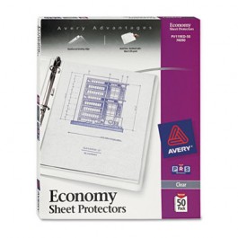 Top-Load Poly Sheet Protectors, Economy Gauge, Letter, Clear, 50/Box