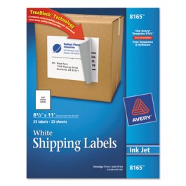 Shipping Labels with TrueBlock Technology, 8-1/2 x 11, White, 25/Pack
