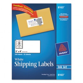 Shipping Labels with TrueBlock Technology, 2 x 4, White, 250/Pack