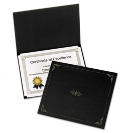 Certificate Holder, 12 1/2 x 9 3/4, Black, 5/Pack