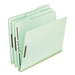 Pressboard Folders with Two 1" Capacity Fasteners, Letter, Green, 25/Box