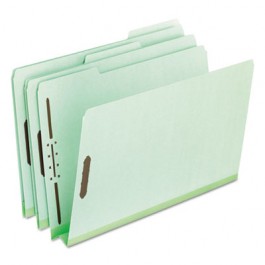 Pressboard Folders with Two 2" Capacity Fasteners, Letter, Green, 25/Box