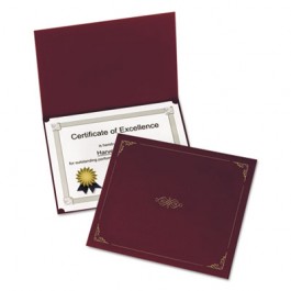 Certificate Holder, 12-1/2 x 9-3/4, Burgundy, 5/Pack