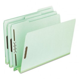 Pressboard Folders with Two 3" Capacity Fasteners, Letter, Green, 25/Box