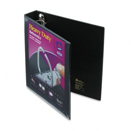 Nonstick Heavy-Duty EZD Reference View Binder, 1-1/2" Capacity, Black